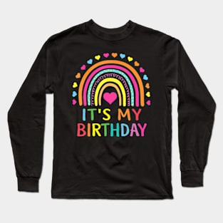 Its My Birthday Teens Girls Rainbow Long Sleeve T-Shirt